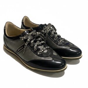 Ecco Black and Cream Sole spikeless golf Sneakers 41
